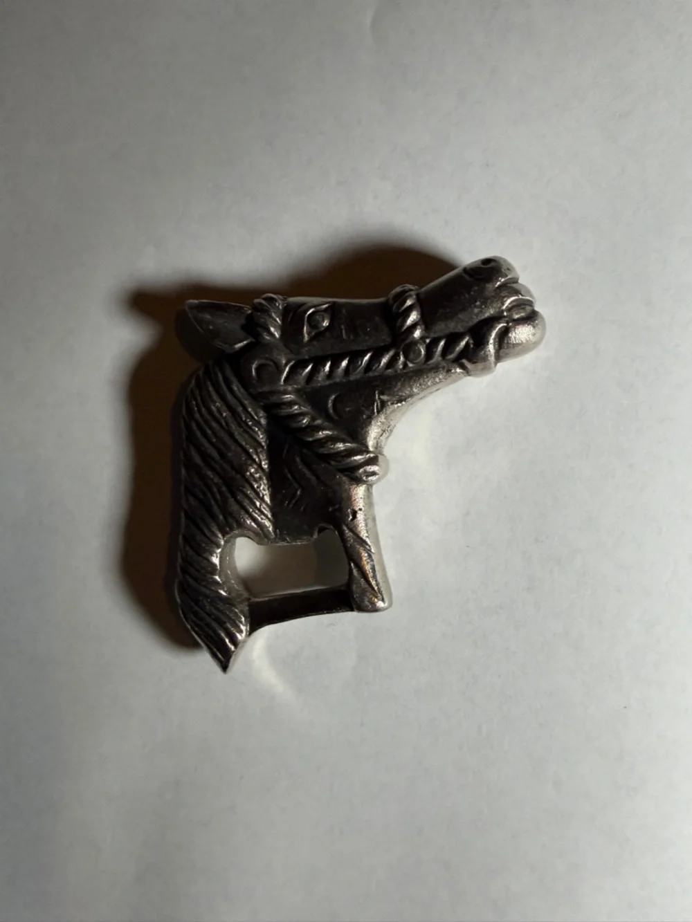 Vintage Horse Head‎ Bottle Opener Silver Metal Equestrian Western Barware